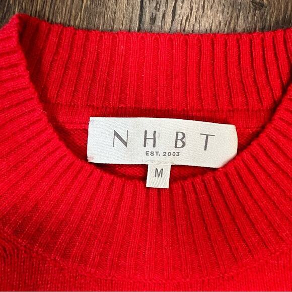 Inhabit NHBT Red cuff crewneck Cashmere sweater SZ MED - Picture 4 of 6